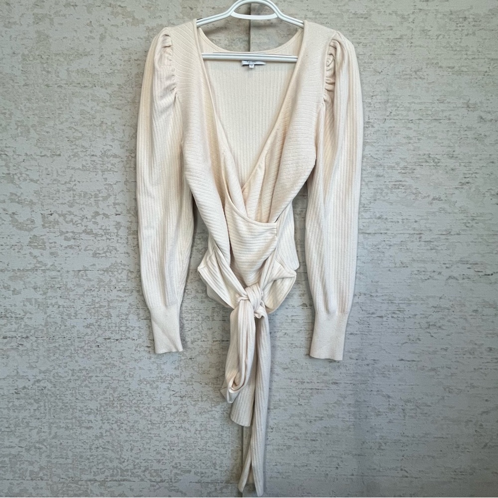 REVOLVE L'Academie Cream V-Neck Sweater - Picture 3 of 16